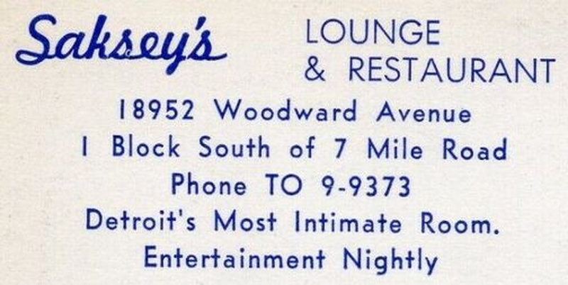 Sakseys Lounge & Restaurant (Sakseys Supperclub, Rampart St) - Old Postcard